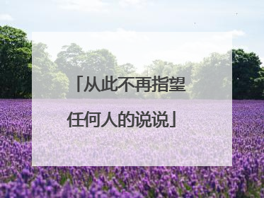 从此不再指望任何人的说说