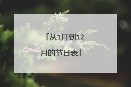 从1月到12月的节日表