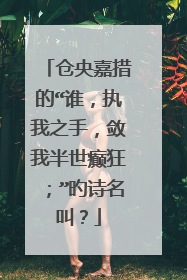 仓央嘉措的“谁，执我之手，敛我半世癫狂；”旳诗名叫？