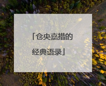 仓央嘉措的经典语录