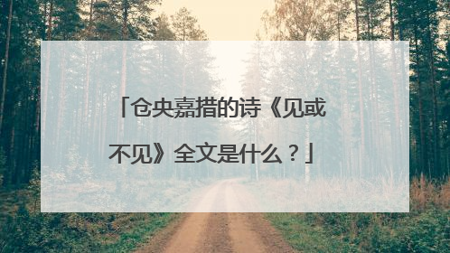 仓央嘉措的诗《见或不见》全文是什么？