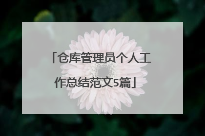 仓库管理员个人工作总结范文5篇