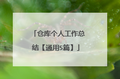 仓库个人工作总结【通用5篇】