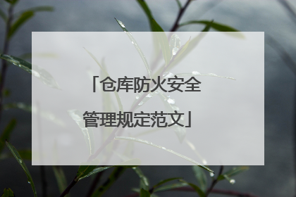 仓库防火安全管理规定范文