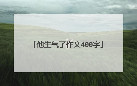 他生气了作文400字