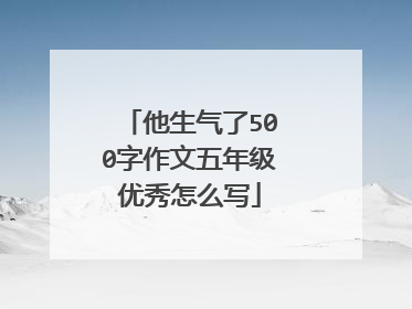 他生气了500字作文五年级优秀怎么写