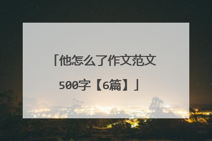 他怎么了作文范文500字【6篇】