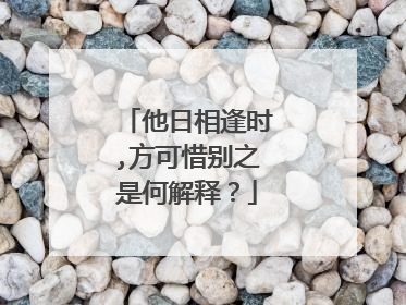 他日相逢时,方可惜别之是何解释？