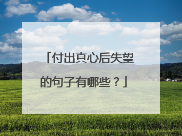 付出真心后失望的句子有哪些?