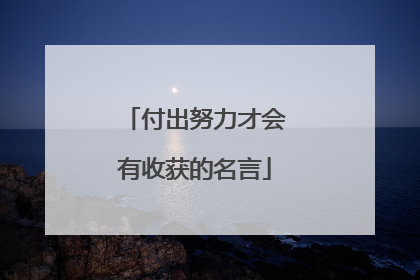 付出努力才会有收获的名言