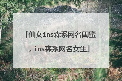 仙女ins森系网名闺蜜，ins森系网名女生