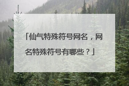仙气特殊符号网名,网名特殊符号有哪些?