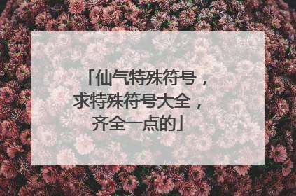 仙气特殊符号，求特殊符号大全，齐全一点的