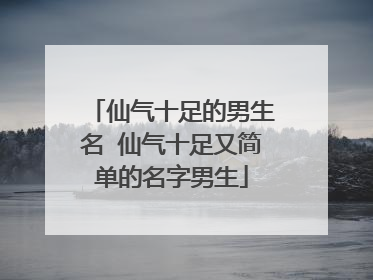 仙气十足的男生名 仙气十足又简单的名字男生