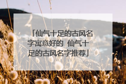 仙气十足的古风名字寓意好的 仙气十足的古风名字推荐