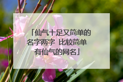 仙气十足又简单的名字两字 比较简单有仙气的网名