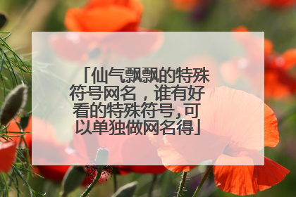 仙气飘飘的特殊符号网名,谁有好看的特殊符号,可以单独做网名得