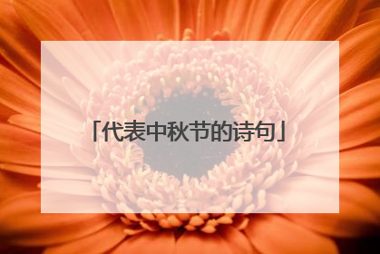 代表中秋节的诗句