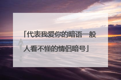 代表我爱你的暗语一般人看不懂的情侣暗号