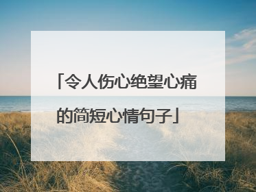 令人伤心绝望心痛的简短心情句子