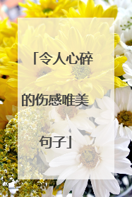 令人心碎的伤感唯美句子