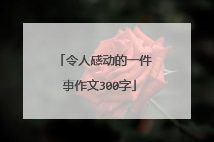 令人感动的一件事作文300字