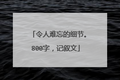 令人难忘的细节。800字，记叙文