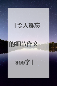 令人难忘的细节作文800字