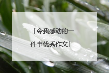 令我感动的一件事优秀作文