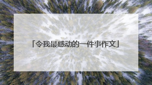 令我最感动的一件事作文