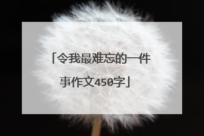 令我最难忘的一件事作文450字