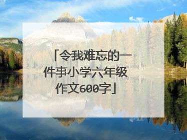 令我难忘的一件事小学六年级作文600字