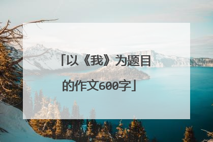 以《我》为题目的作文600字