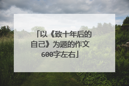 以《致十年后的自己》为题的作文600字左右