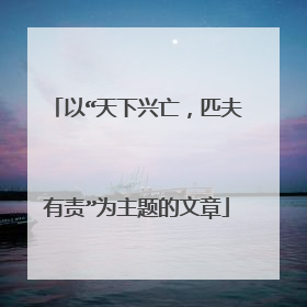 以“天下兴亡,匹夫有责”为主题的文章