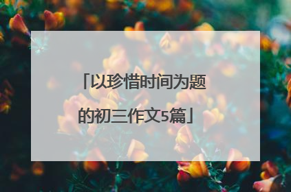 以珍惜时间为题的初三作文5篇