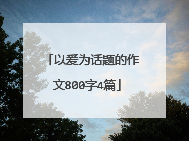 以爱为话题的作文800字4篇