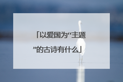 以爱国为“主题”的古诗有什么