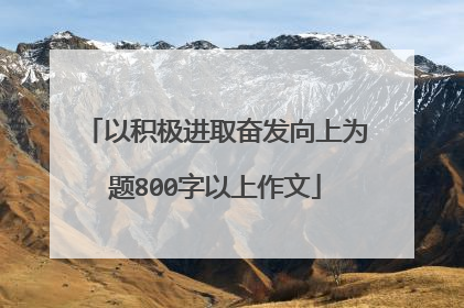 以积极进取奋发向上为题800字以上作文