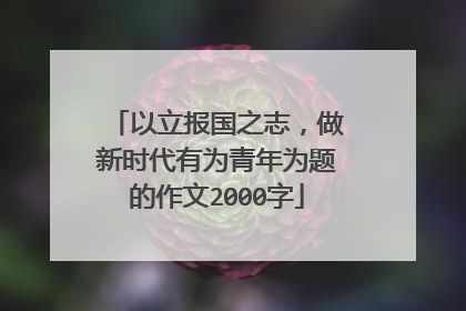 以立报国之志,做新时代有为青年为题的作文2000字