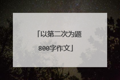 以第二次为题800字作文
