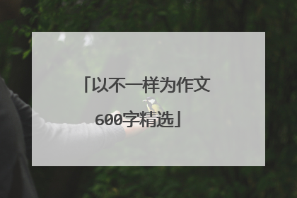 以不一样为作文600字精选