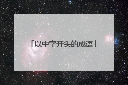 以中字开头的成语