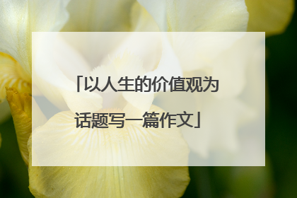 以人生的价值观为话题写一篇作文