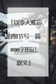 以令人难忘的细节写一篇800字的记叙文