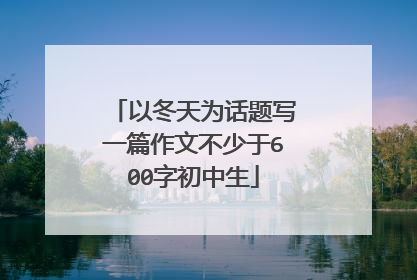 以冬天为话题写一篇作文不少于600字初中生
