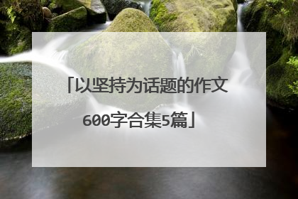 以坚持为话题的作文600字合集5篇