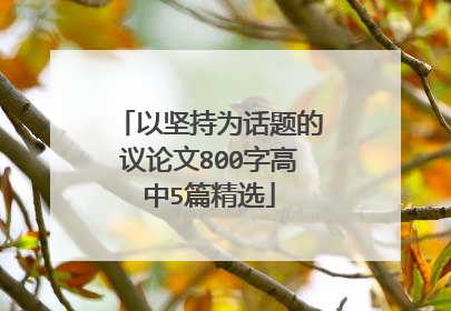 以坚持为话题的议论文800字高中5篇精选