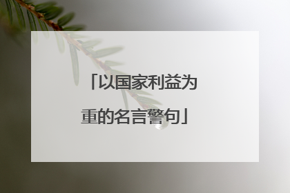 以国家利益为重的名言警句