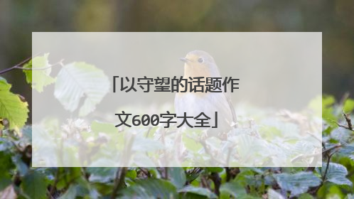以守望的话题作文600字大全